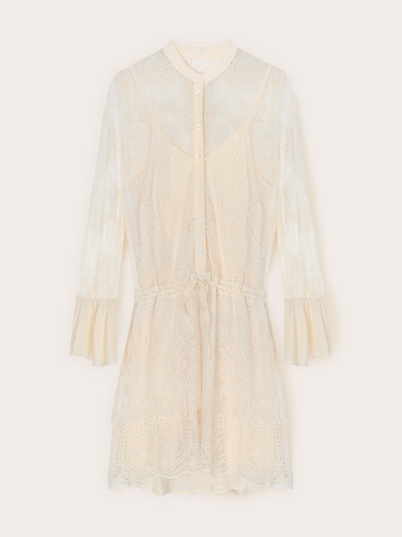 Embroidered tulle shirtdress image number 4