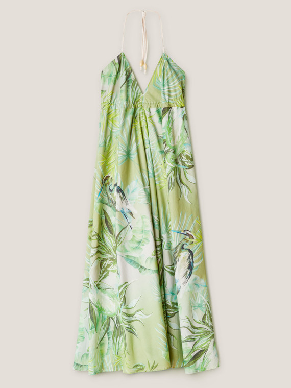 Foliage pattern summer dress