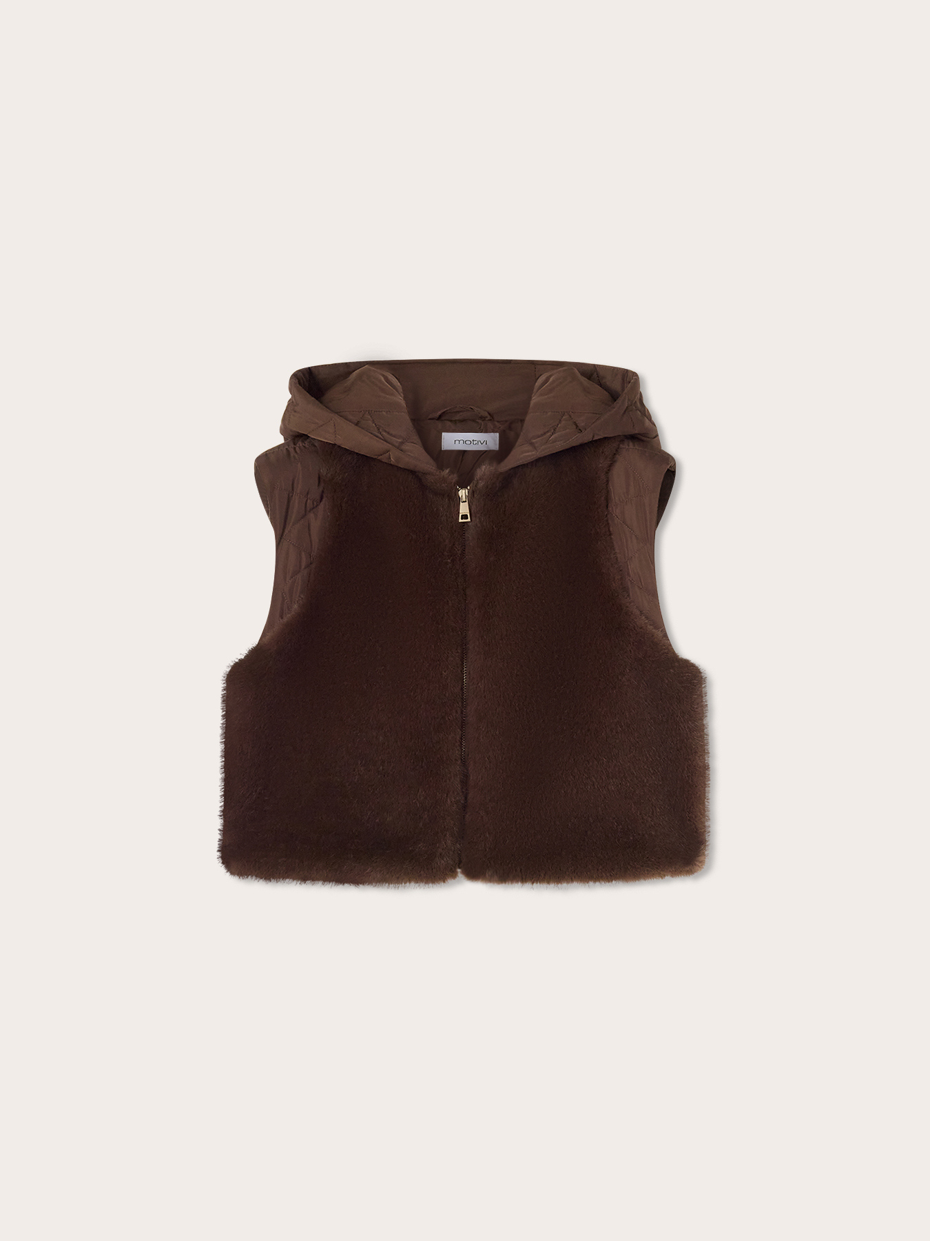 Hooded vest with quilted inserts image number 4