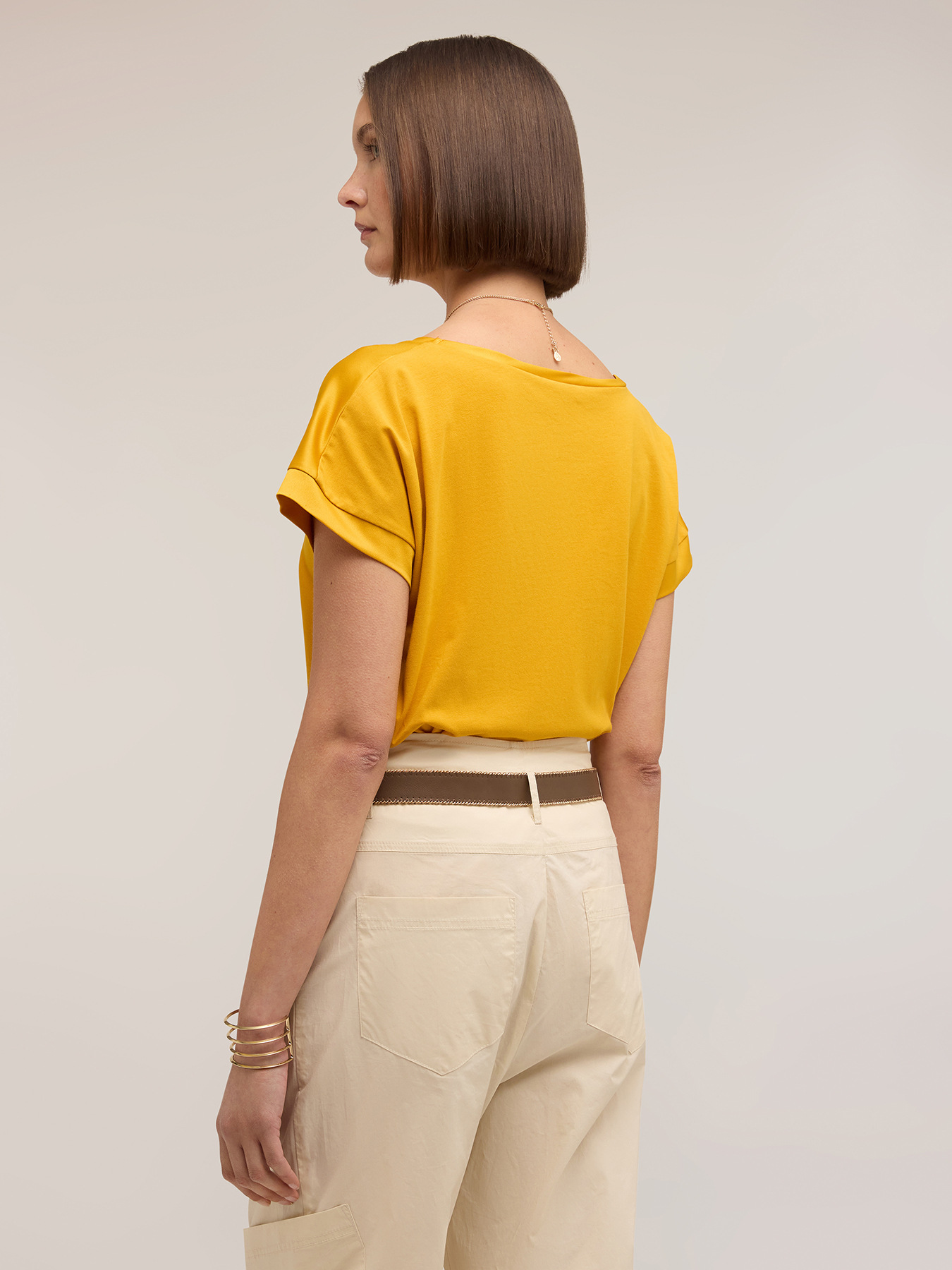 Two-tone cotton blend T-shirt image number 1