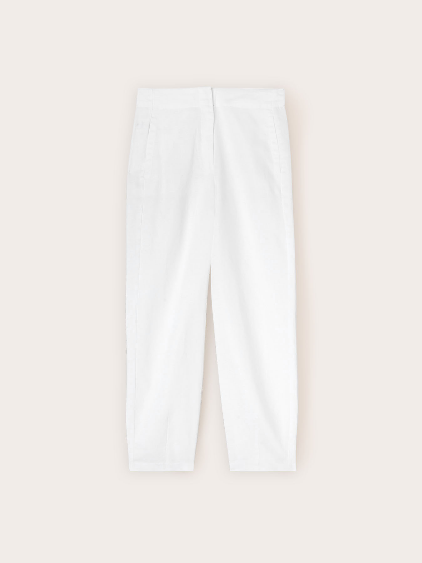 Pantalones con pinzas en el bajo de mezcla de lino image number 4