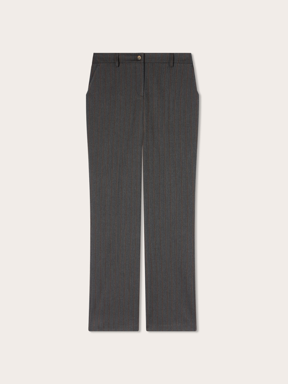 Pantalon regular &agrave; rayures