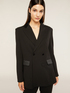 Giacca blazer lunga inserti in raso image number 2