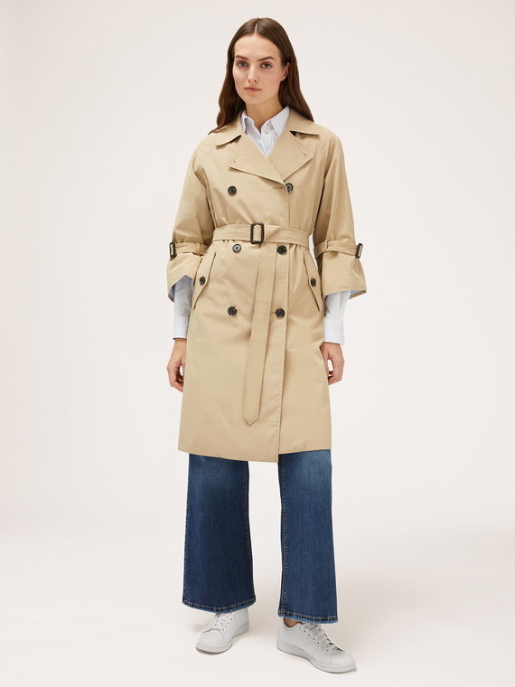 Double-breasted trench coat with loose sleeves