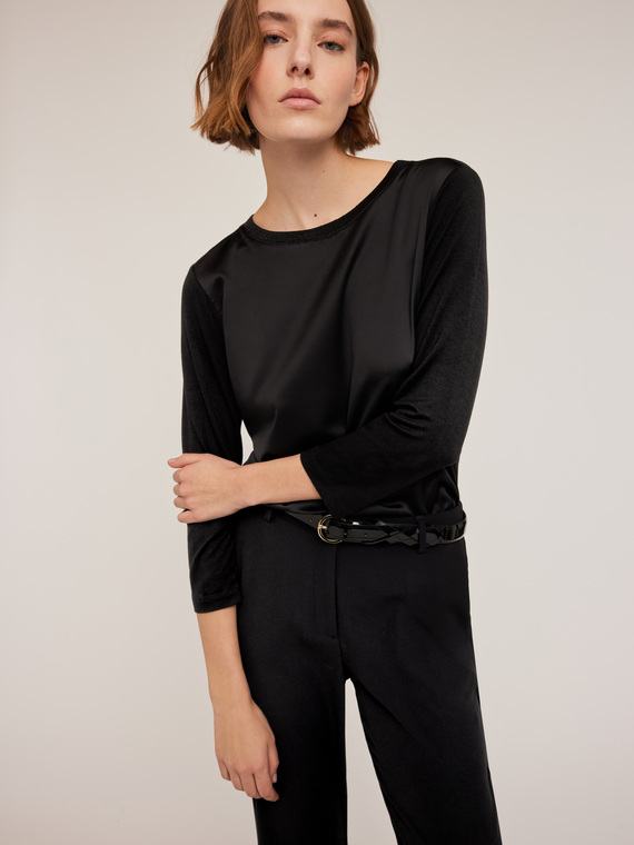 Tricou basic din două materiale