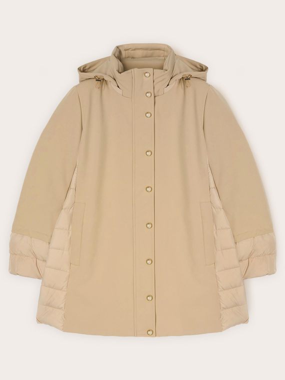 Daunenjacke mit abnehmbarer Kapuze