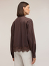 Striped poplin shirt with lace image number 1
