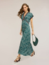 Robe longue en satin imprim&eacute; cachemire image number 2