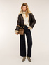 Lila model wide leg jeans image number 3