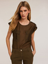 Blusa con tasche effetto satin image number 0