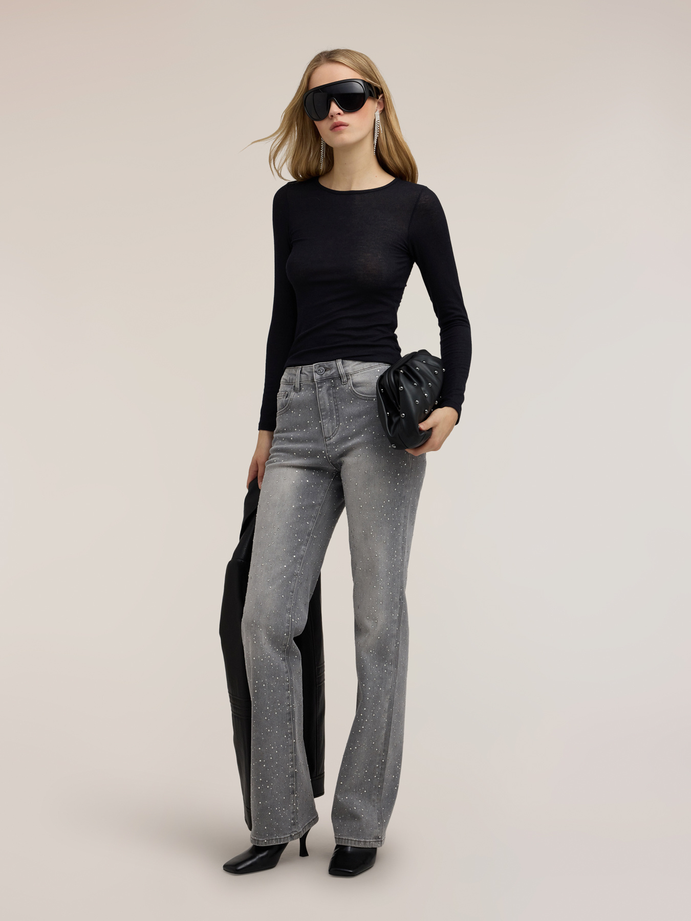 Ribbed T-shirt in modal blend image number 2