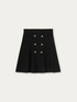 Pleated knit skirt with jewel buttons image number 3