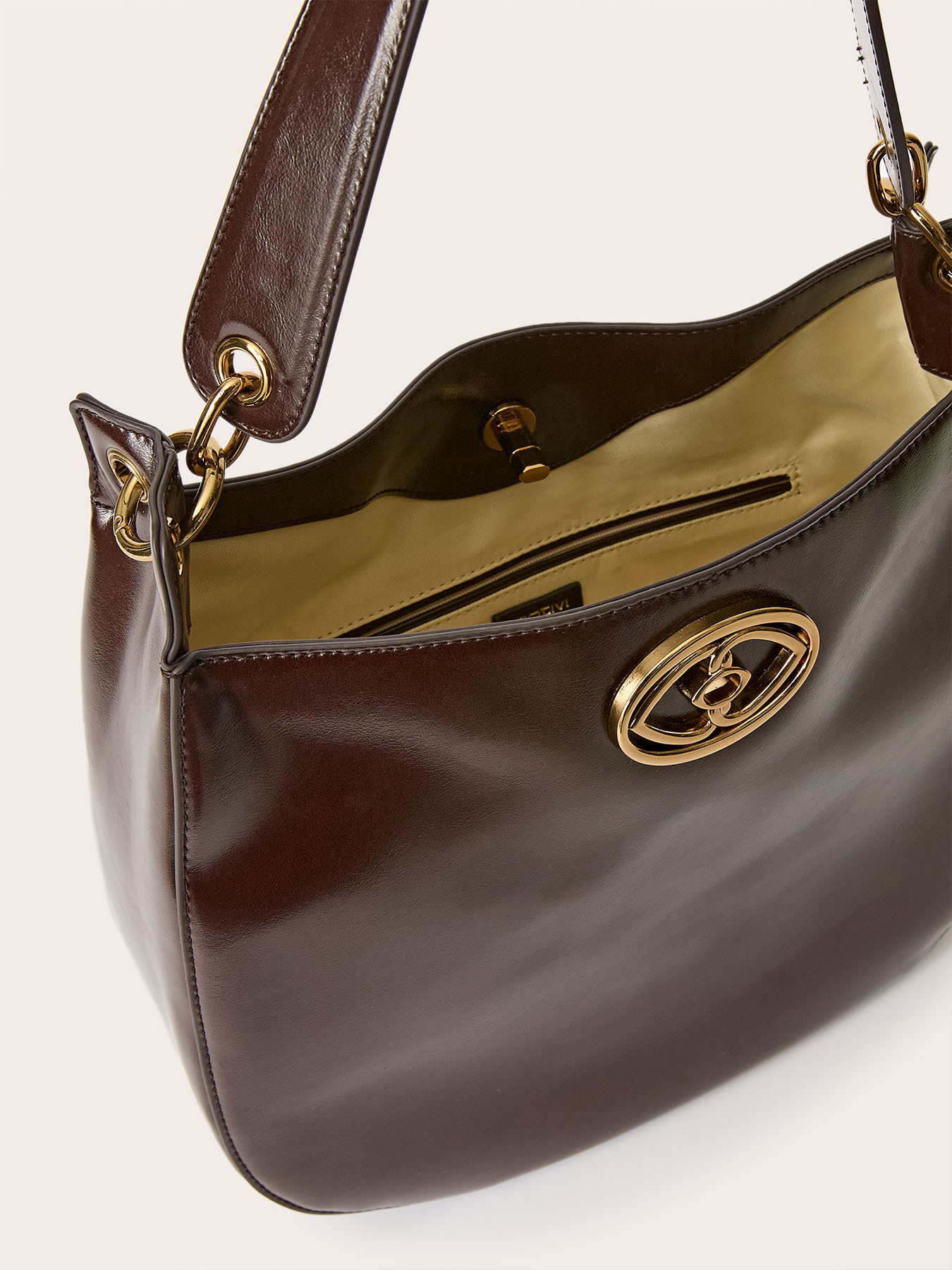 Hobo bag in glossy coated fabric image number 4