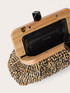 Woven raffia clutch with wooden clasp image number 4