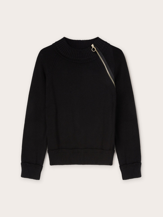 Turtleneck sweater with side zip
