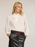 Satin bow blouse image number 0
