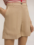 Linen blend shorts with turn-up image number 3
