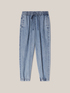 Flowing lyocell denim-effect joggers image number 3