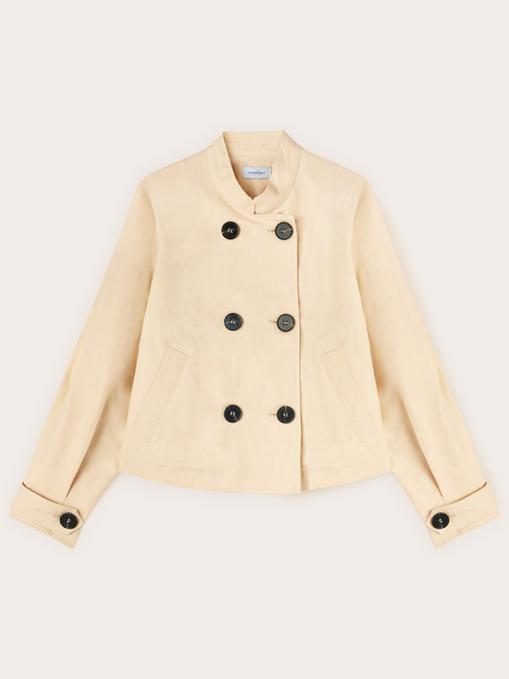 Zweireihige Jacke aus Leinenmischung