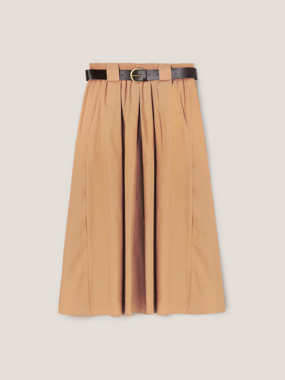 Midi circle skirt with belt