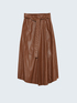 Faux leather midi skirt with sash image number 3