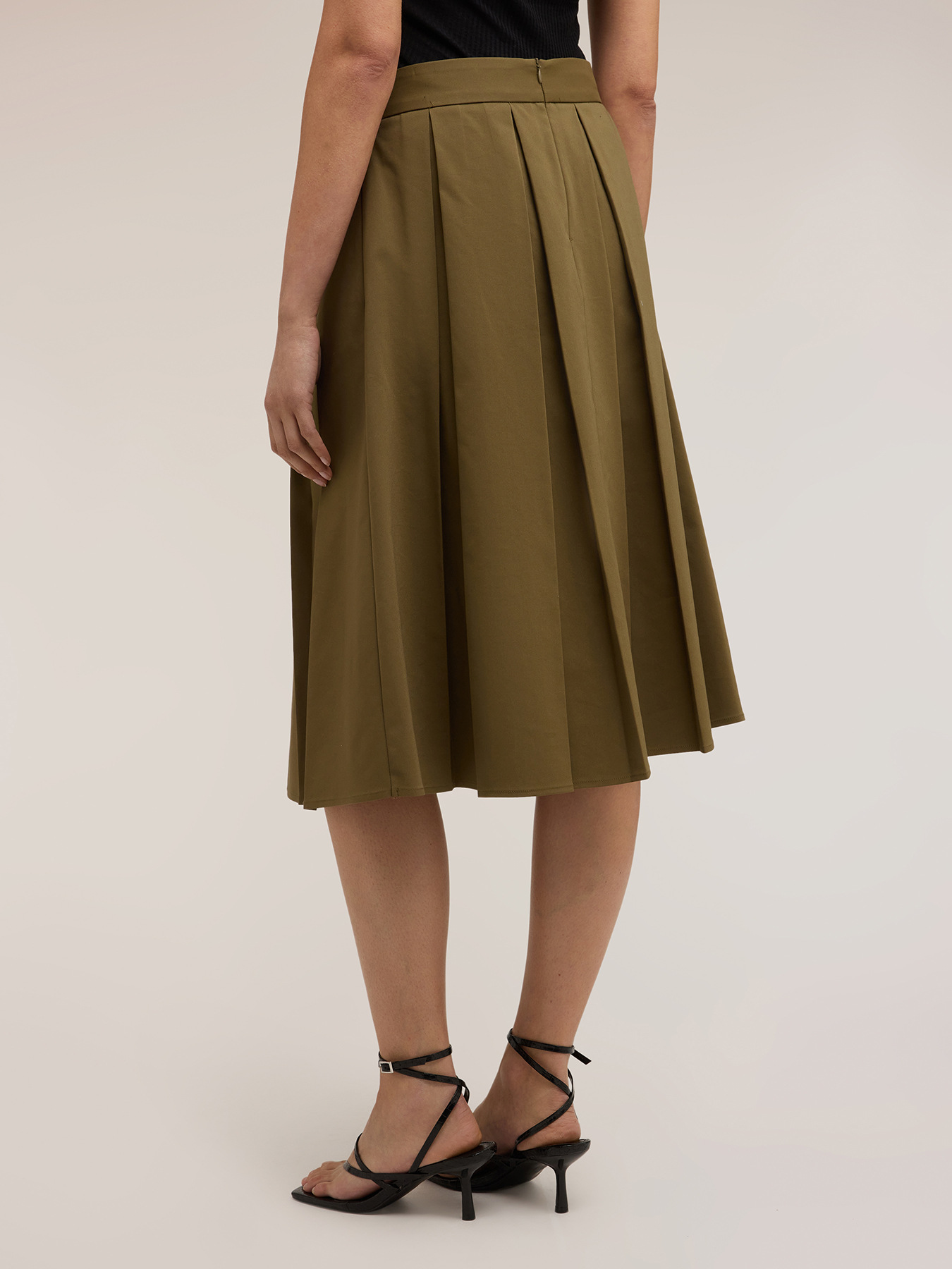 Cotton blend pleated skirt image number 1
