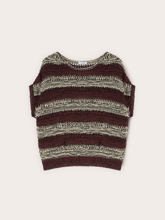 Jersey efecto calado a rayas