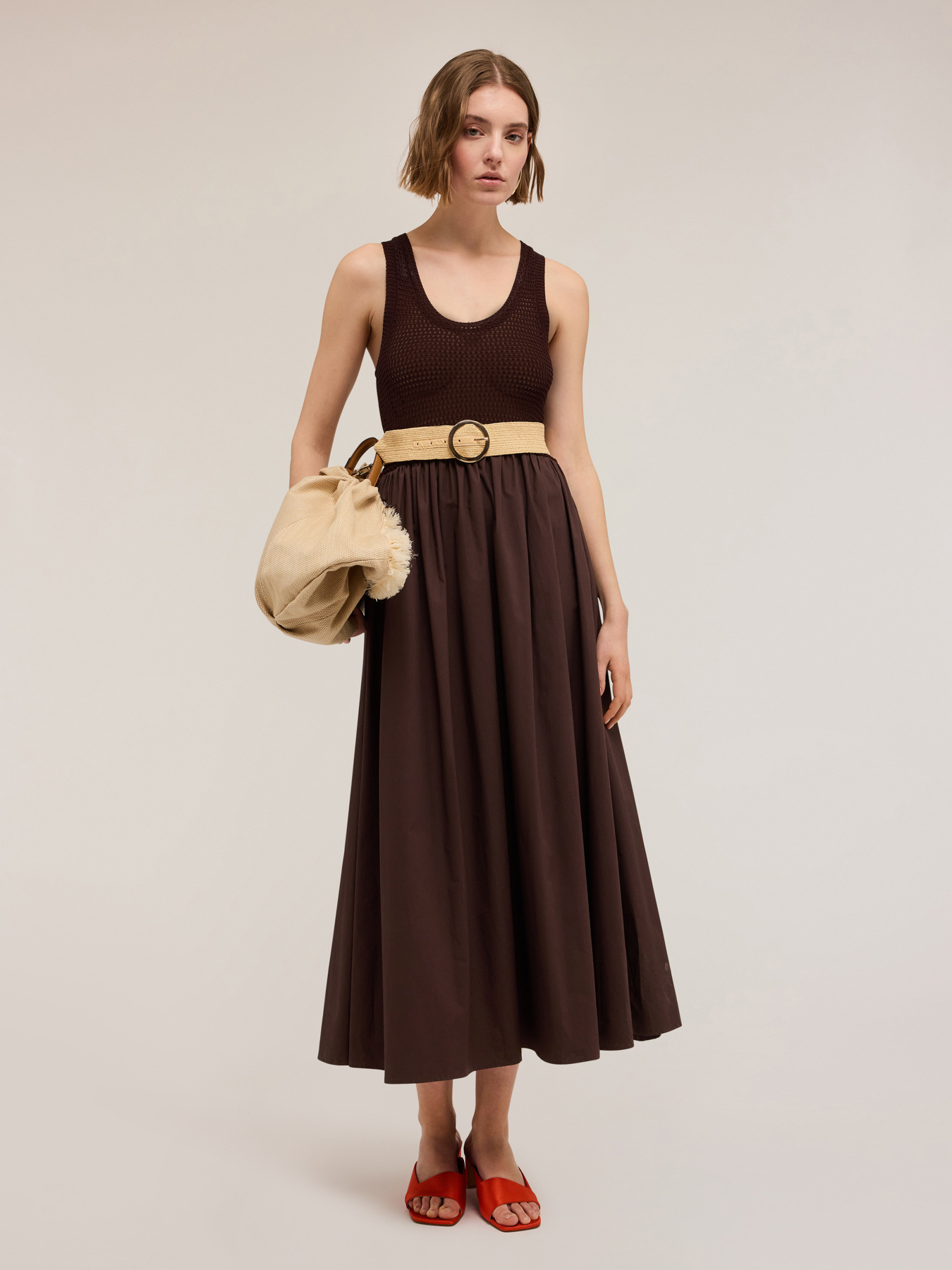 Rochie cu corset din tricot perforat image number 0