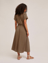 Long striped jersey pleated dress with lurex threads image number 1