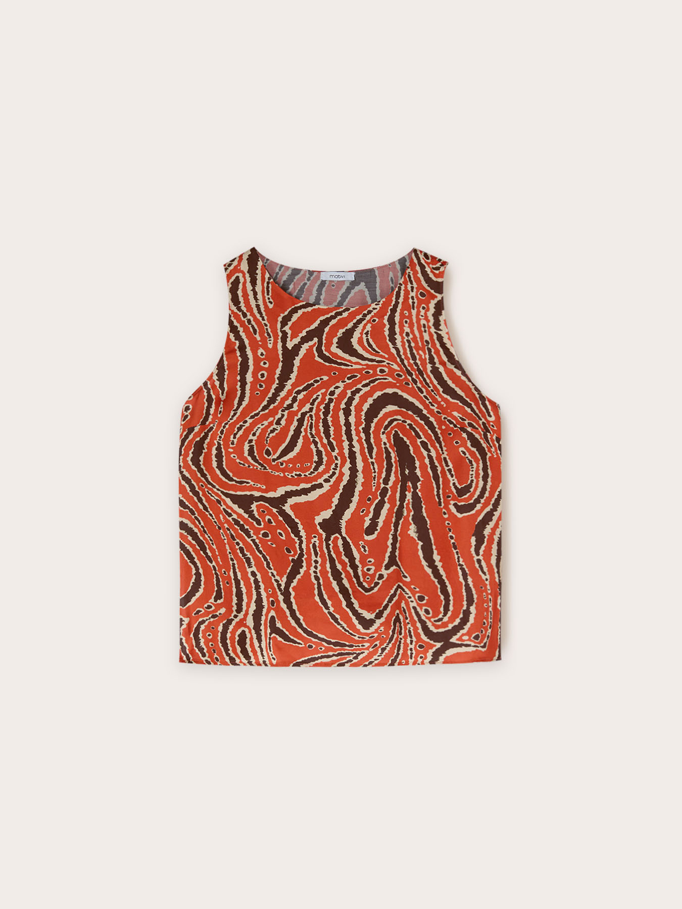 Top fluido stampato con spacco posteriore image number 4