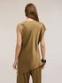Blouse asym&eacute;trique en satin avec dentelle image number 1