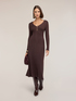 Ribbed knit flare dress image number 2