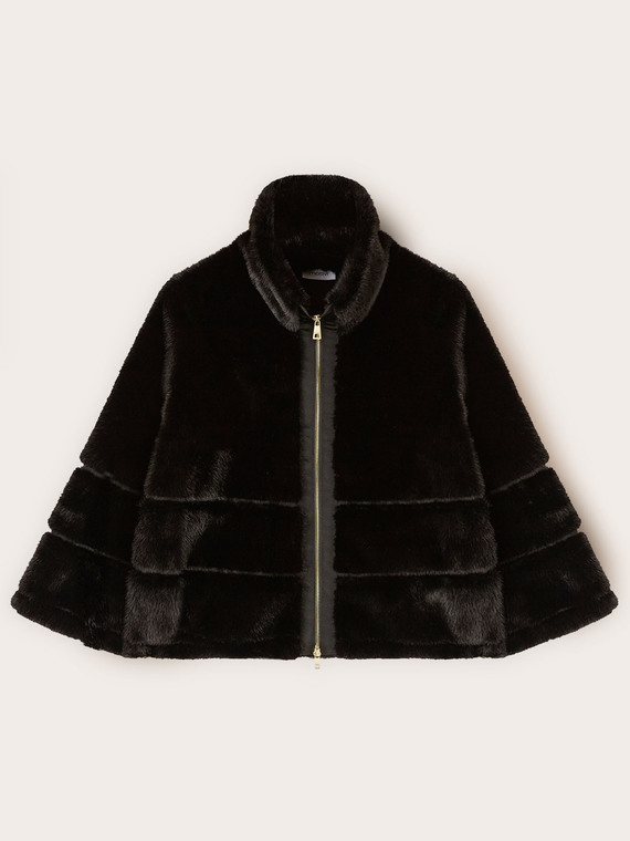Teddy effect jacket with zip