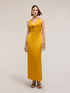 Langes Kleid aus Satin mit Drapierung image number 3