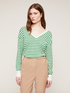 Striped sweater with rear placket image number 0