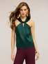 Top aus Satin mit Drapierung image number 2