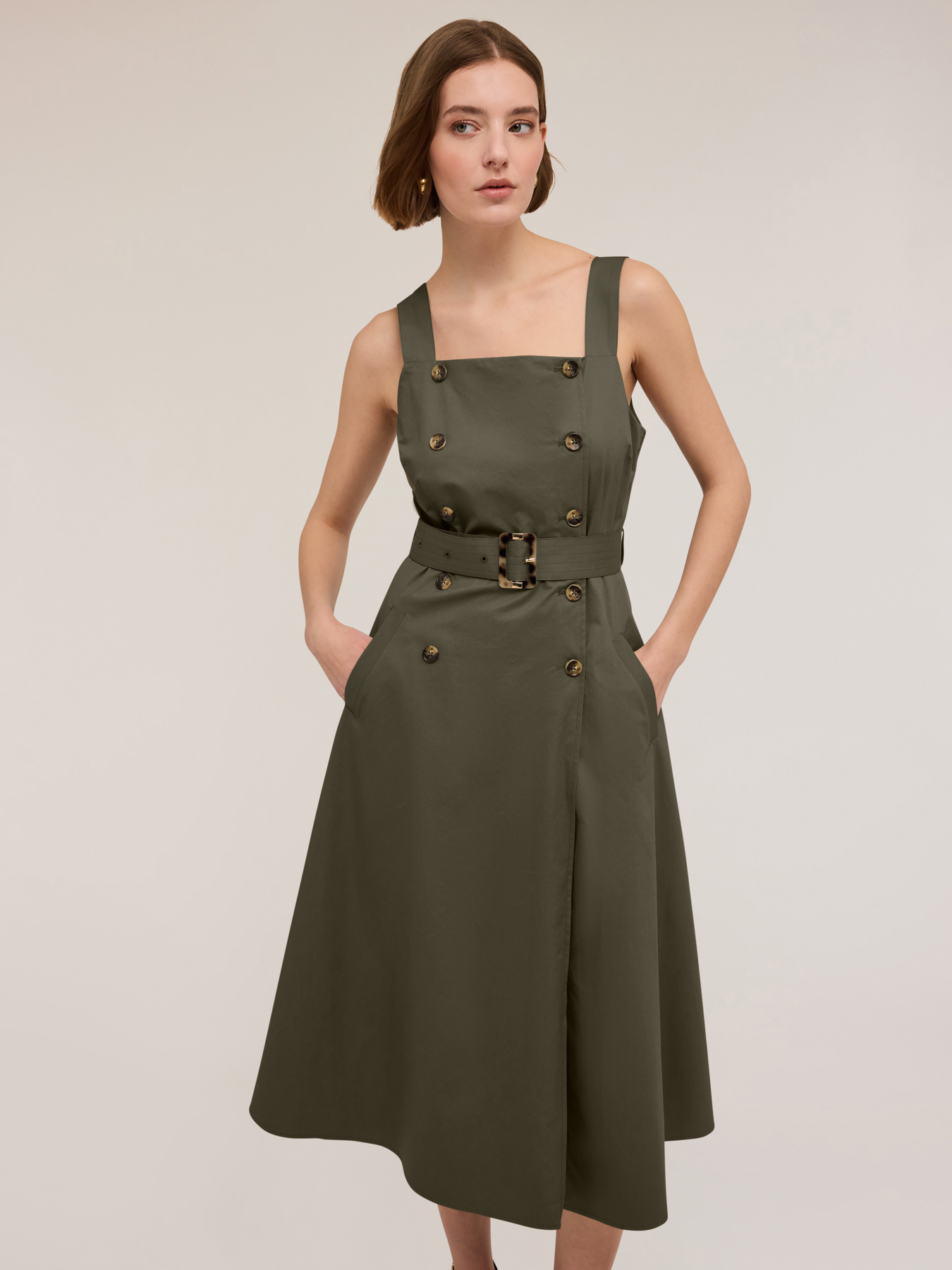 Dress with buttons in coton image number 2
