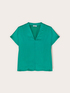 Zweistoffiges T-Shirt mit V-Ausschnitt image number 3