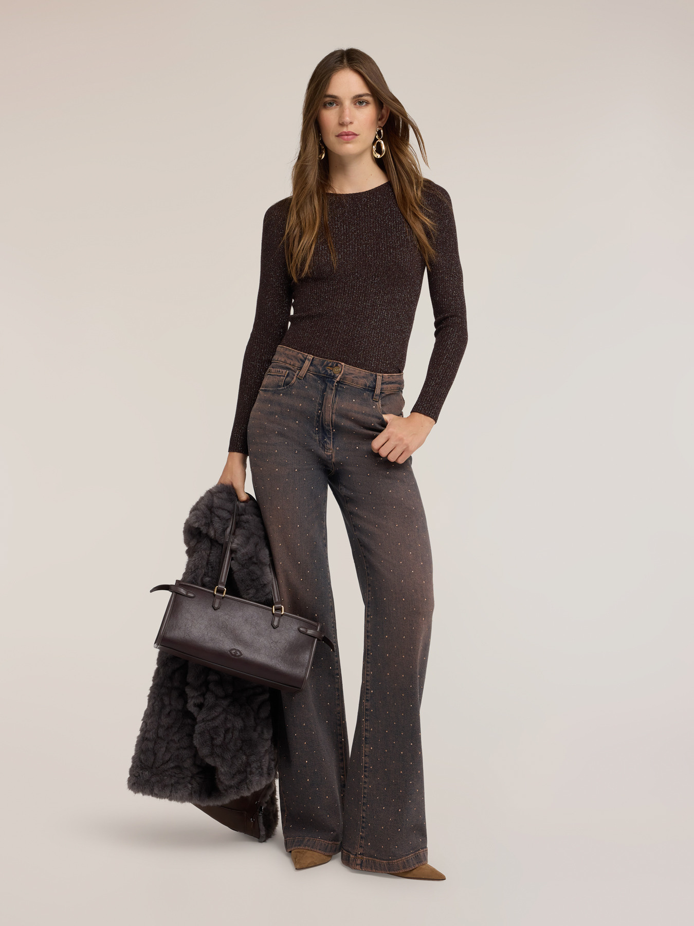 Ribbed fine lurex knitwear image number 2