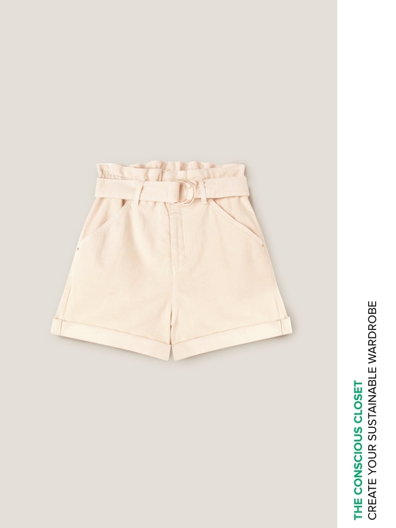 Shorts aus Baumwolle mit Gürtel