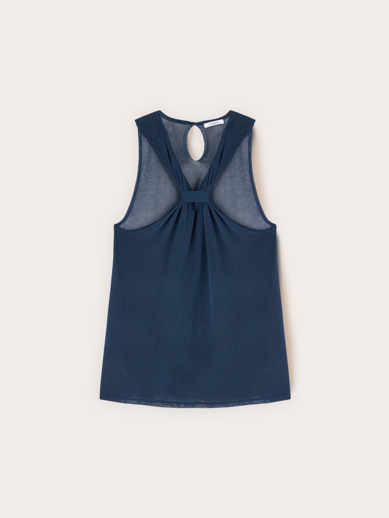 Fine lurex knit top with draping and cut-out image number 4