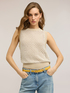 Crochet-effect knit top image number 0