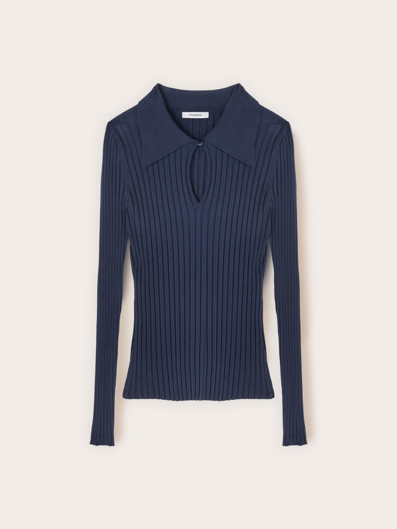 Pull polo c&ocirc;tel&eacute; en viscose avec cut-out image number 4