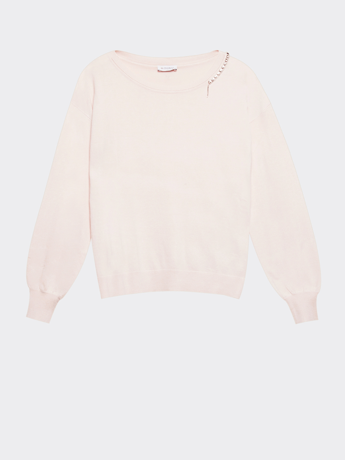 Maglia con catena di strass e pietre image number 3