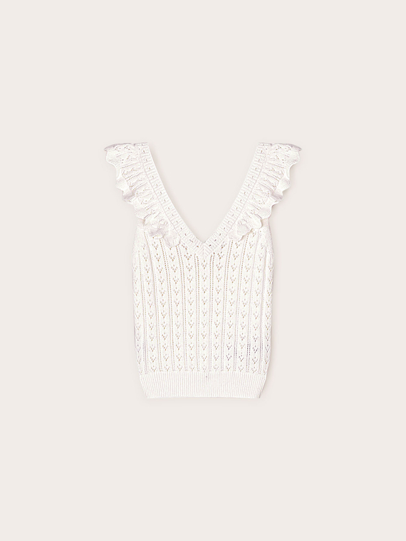 Crochet top with ruffles motif