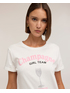 T-shirt avec imprim&eacute; et applications de strass image number 3
