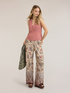 V-neck top in georgette image number 2