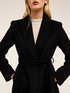 Manteau mi-long avec ceinture en laine m&eacute;lang&eacute;e image number 2