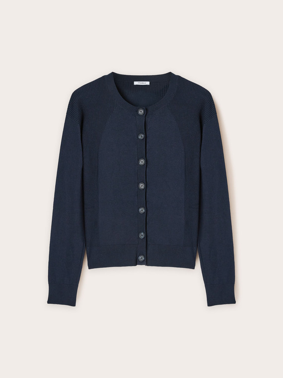 Cardigan avec d&eacute;tails c&ocirc;tel&eacute;s