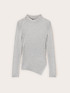 Diagonal ribbed sweater with asymmetric hem image number 4